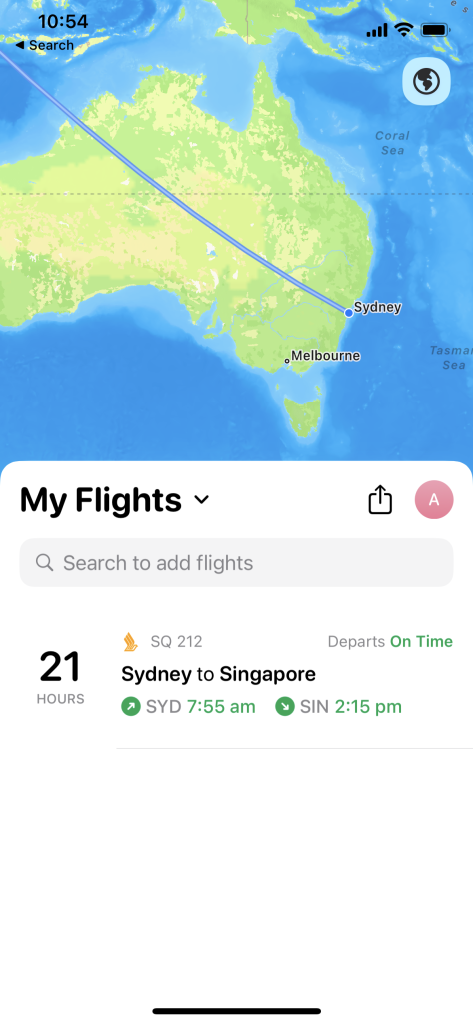 Flighty "My Flights" feature