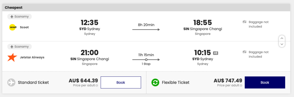 Flexible Tickets on Flight Network